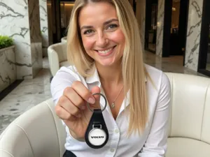 Volvo Key Ring Leather Sturdy Modern Tuning Feel